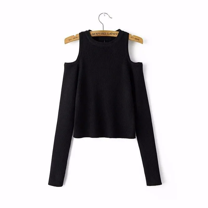 Knitted Off Shoulder Sweater