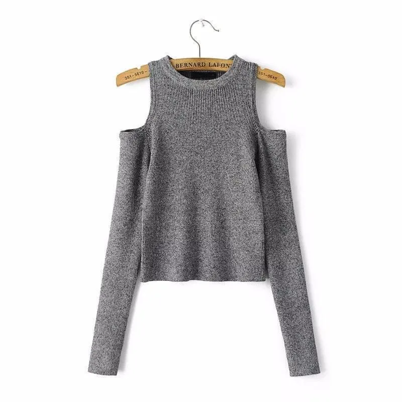Knitted Off Shoulder Sweater