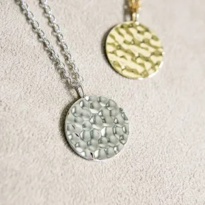 Kári Pendant Necklace in Hammered Sterling Silver