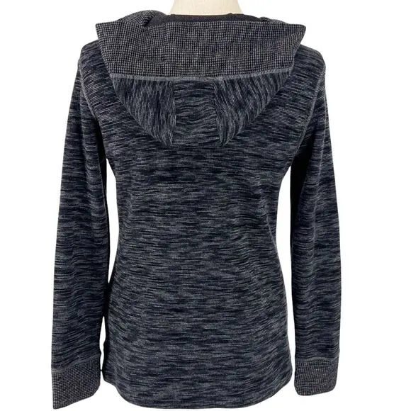 KUHL Women’s M Isla Hoody Wool Blend Knit Sweater Hooded Heather Gray Hiking
