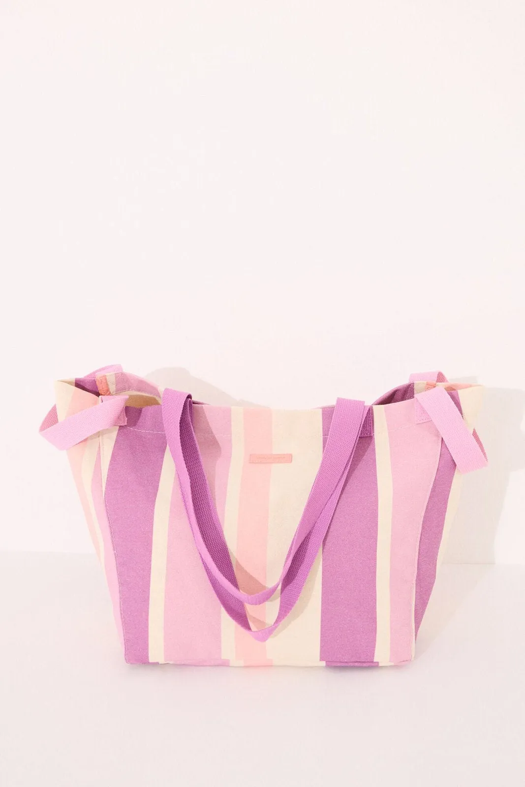 Large canvas and raffia handbag, bag - Purple