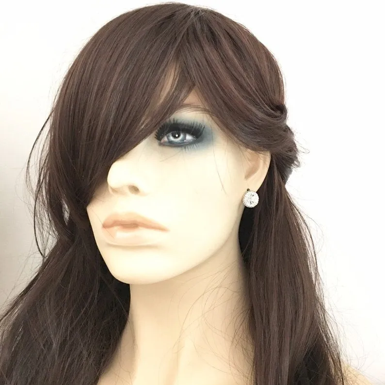 Large Rivoli Crown Post Earrings