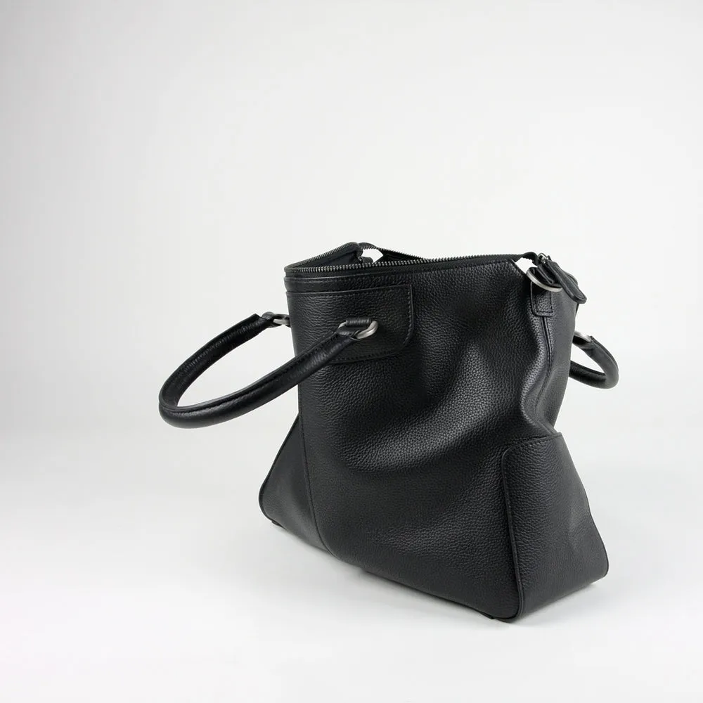 Large Womens Black Leather Work Handbag Purse Leather Crossbody Purse Shoulder Bag for Ladies