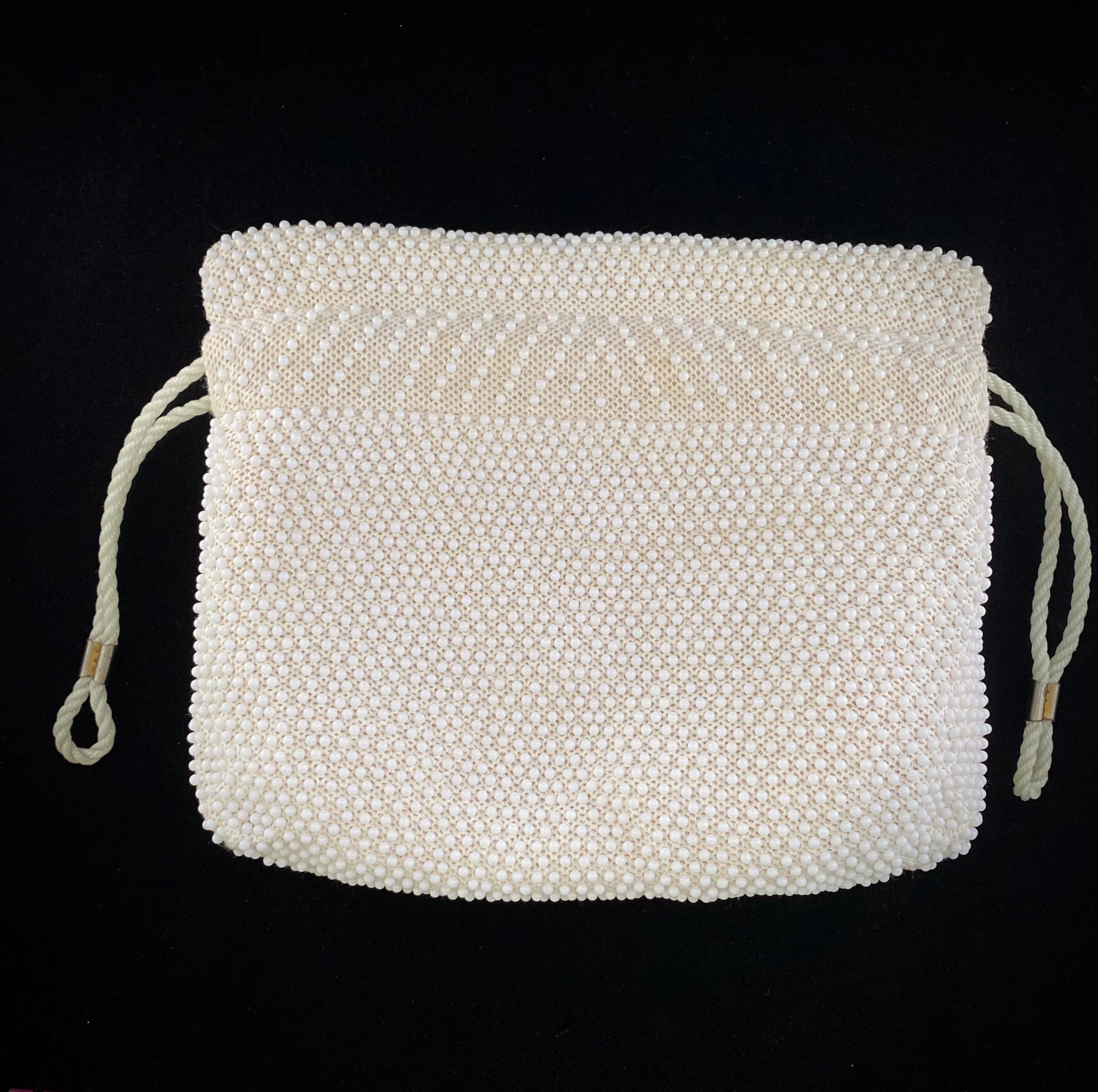 Late 50s/ Early 60s Beaded Reversible Drawstring Bag