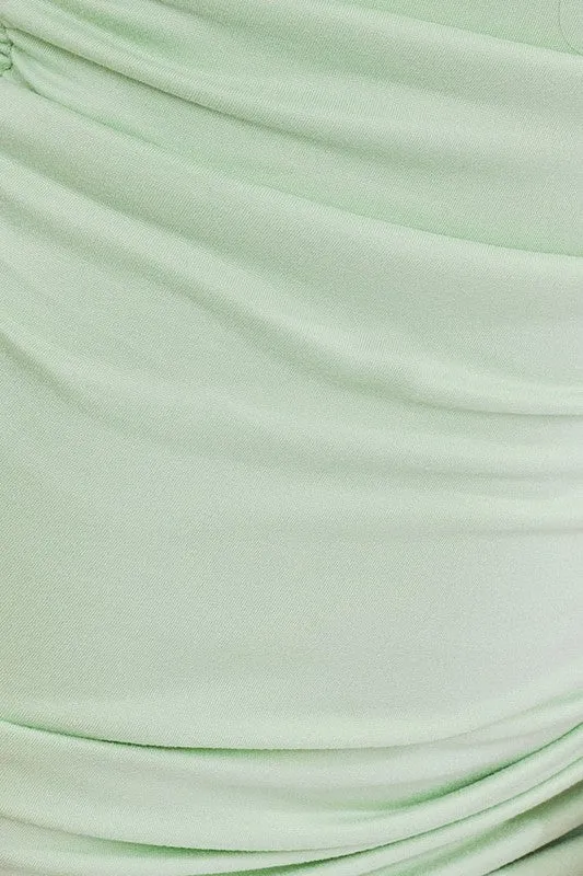 LE LIS One Shoulder Ruched Dress