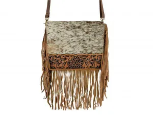 LEATHER COWHIDE CROSS BODY PURSE