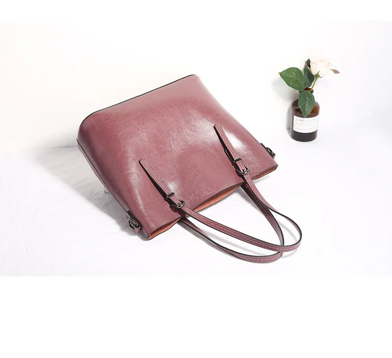 Leather Handbags Shopping Bag Shoulder Bag Female Simple Leather Ladies Big Bag Fashion