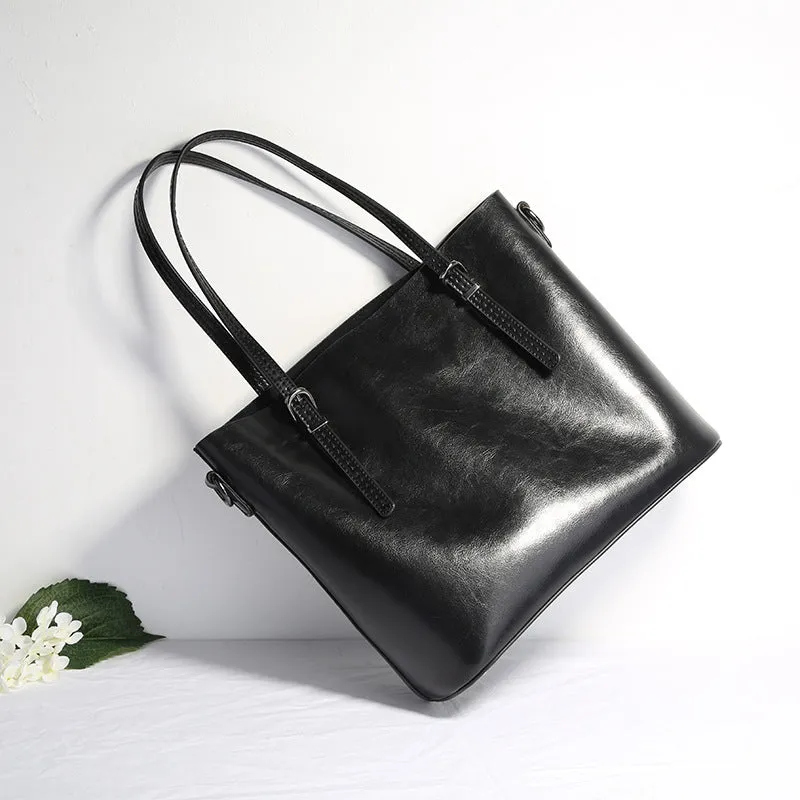 Leather Handbags Shopping Bag Shoulder Bag Female Simple Leather Ladies Big Bag Fashion