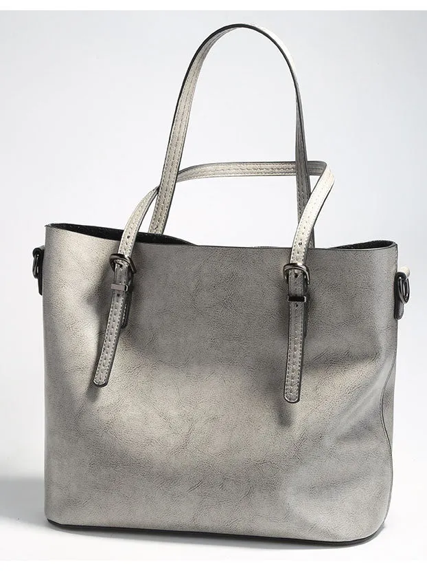 Leather Handbags Shopping Bag Shoulder Bag Female Simple Leather Ladies Big Bag Fashion
