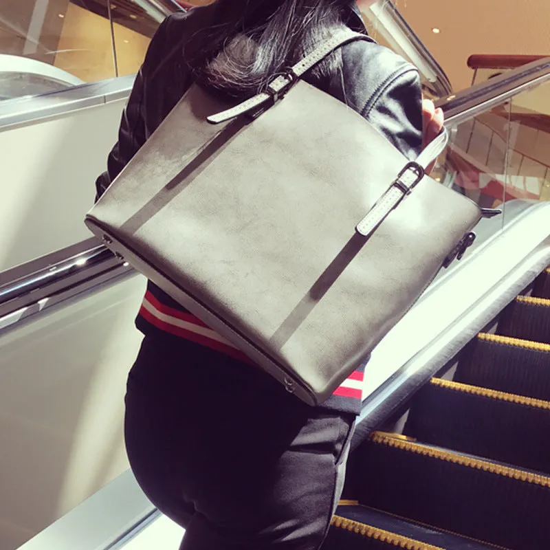 Leather Handbags Shopping Bag Shoulder Bag Female Simple Leather Ladies Big Bag Fashion