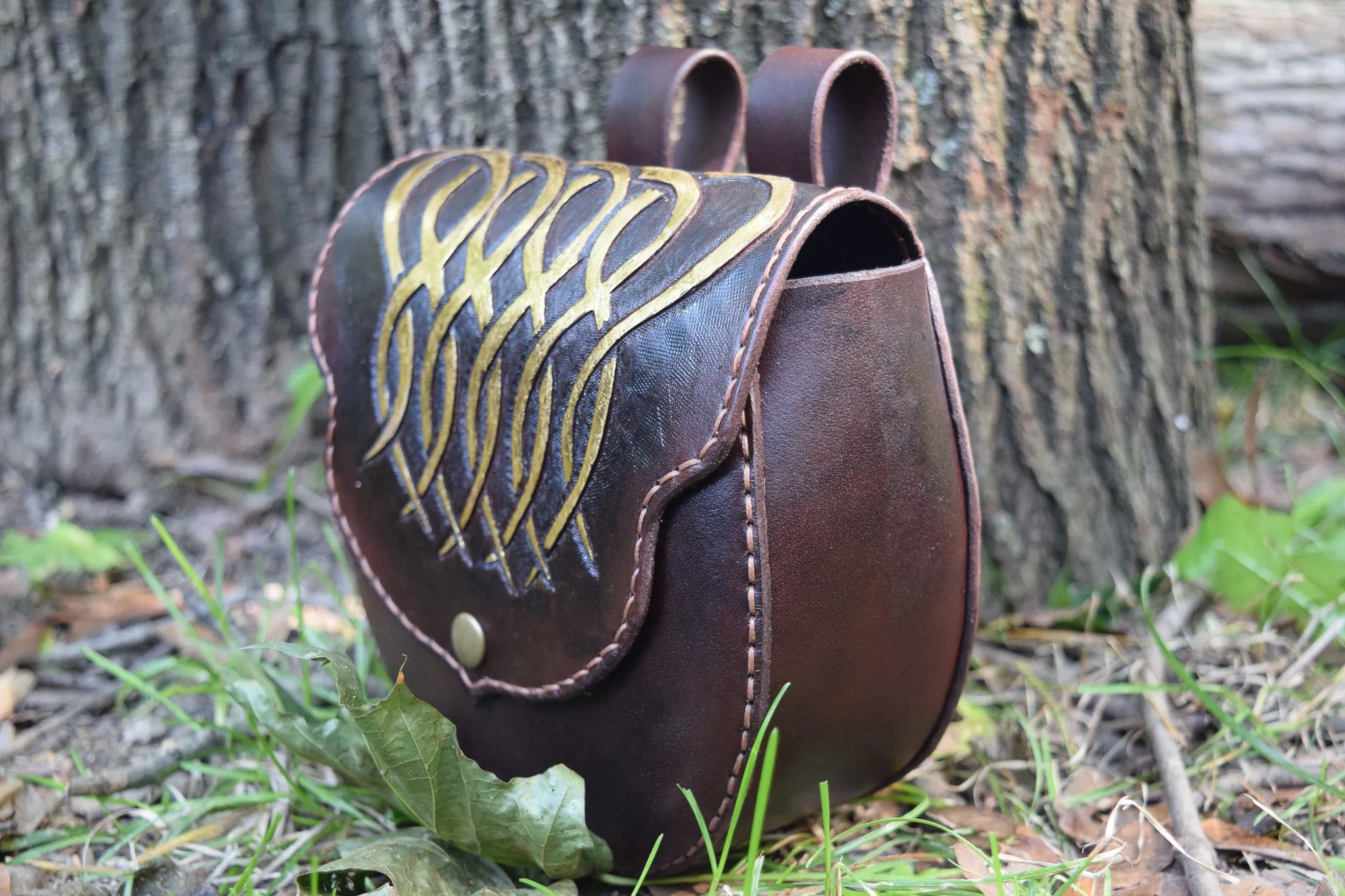 Leather Tooled Sporran Bag