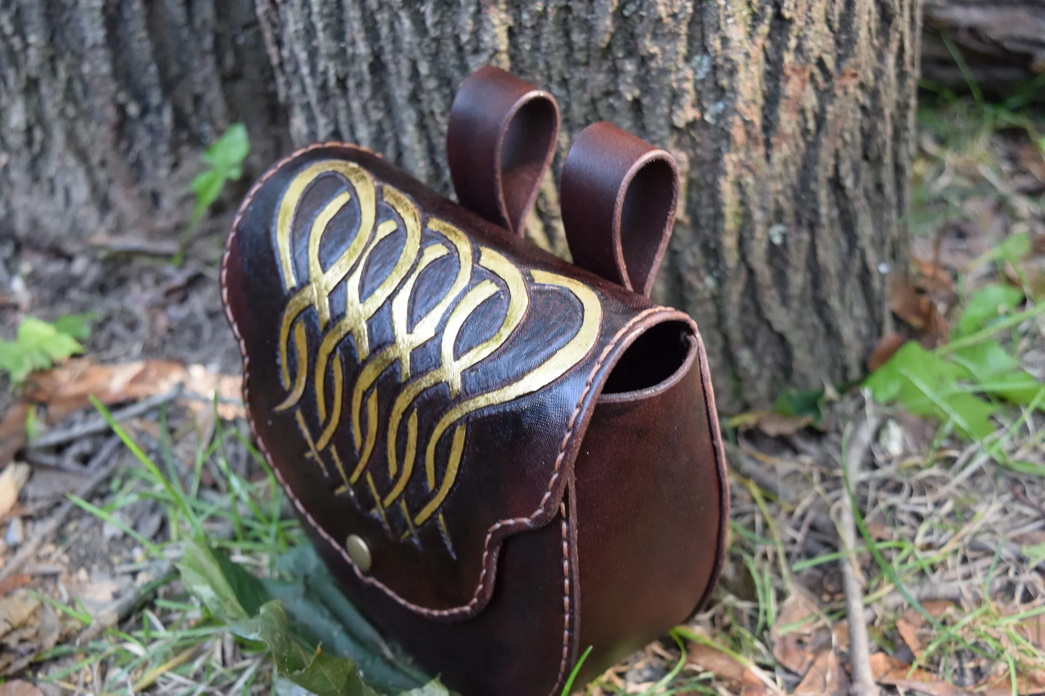 Leather Tooled Sporran Bag