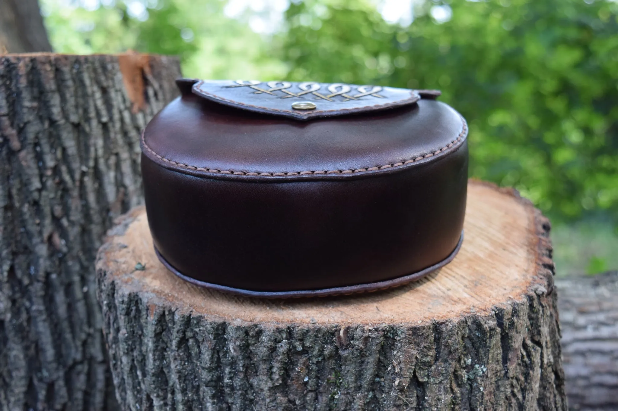 Leather Tooled Sporran Bag