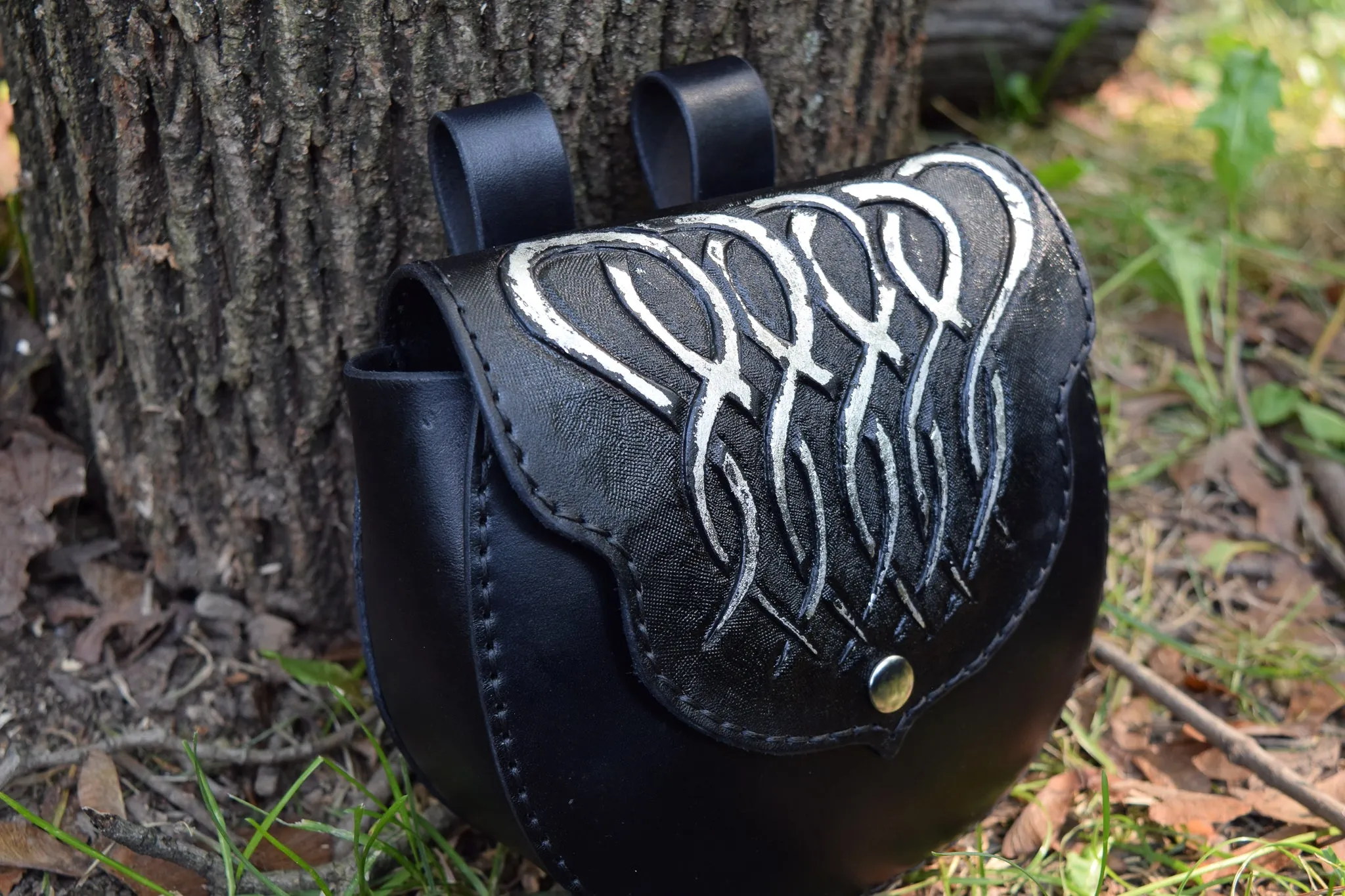 Leather Tooled Sporran Bag
