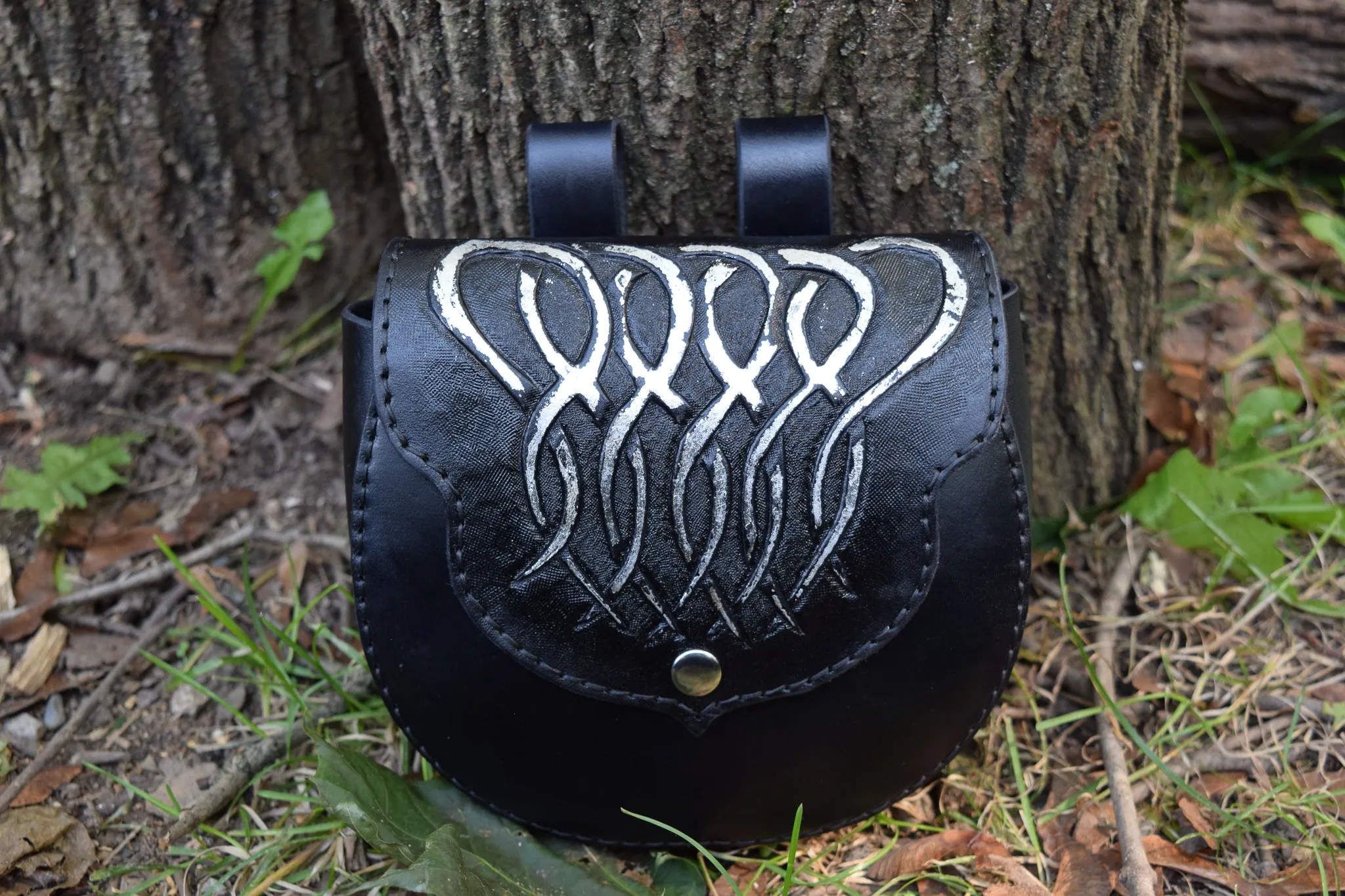 Leather Tooled Sporran Bag