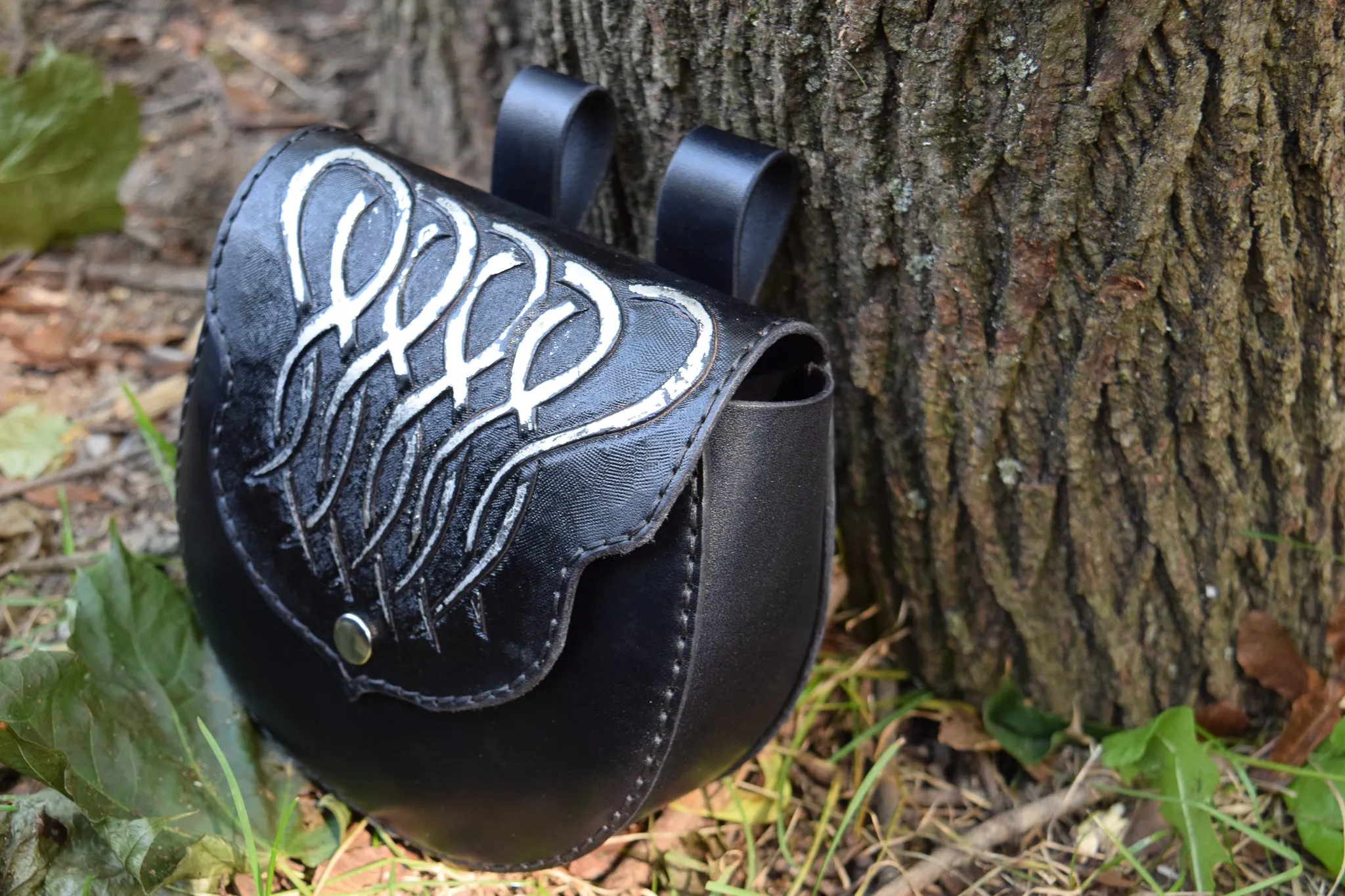 Leather Tooled Sporran Bag