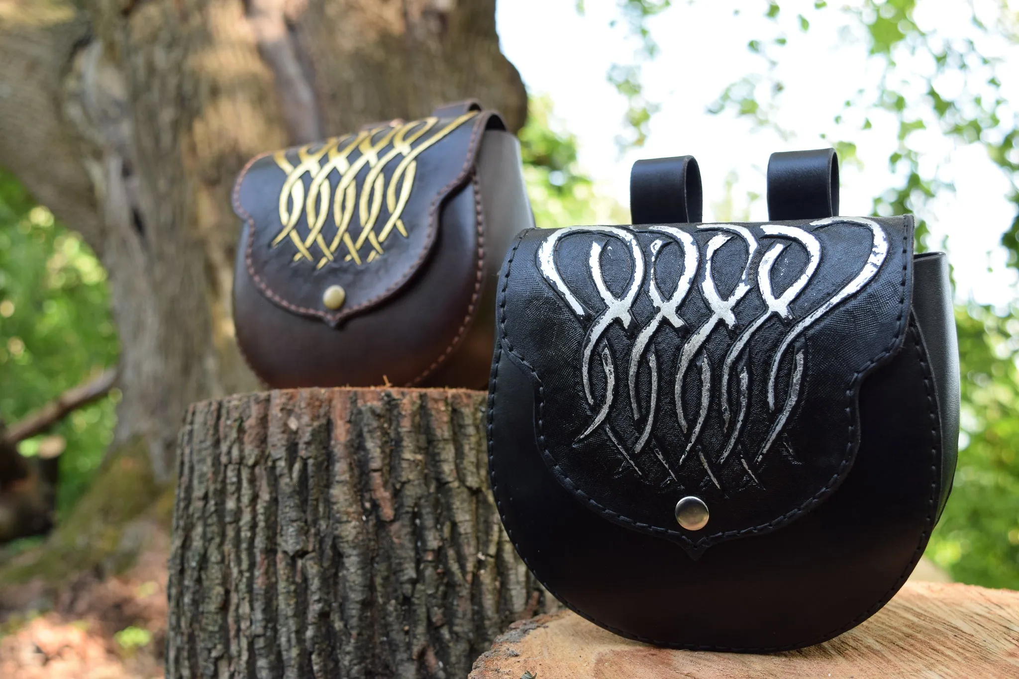 Leather Tooled Sporran Bag