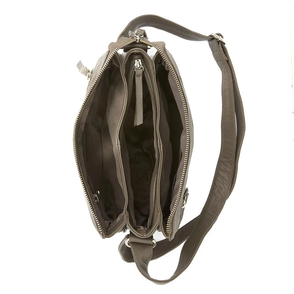 Leather Zip-Close Shoulder Bag - JEWN39003 / 325 229