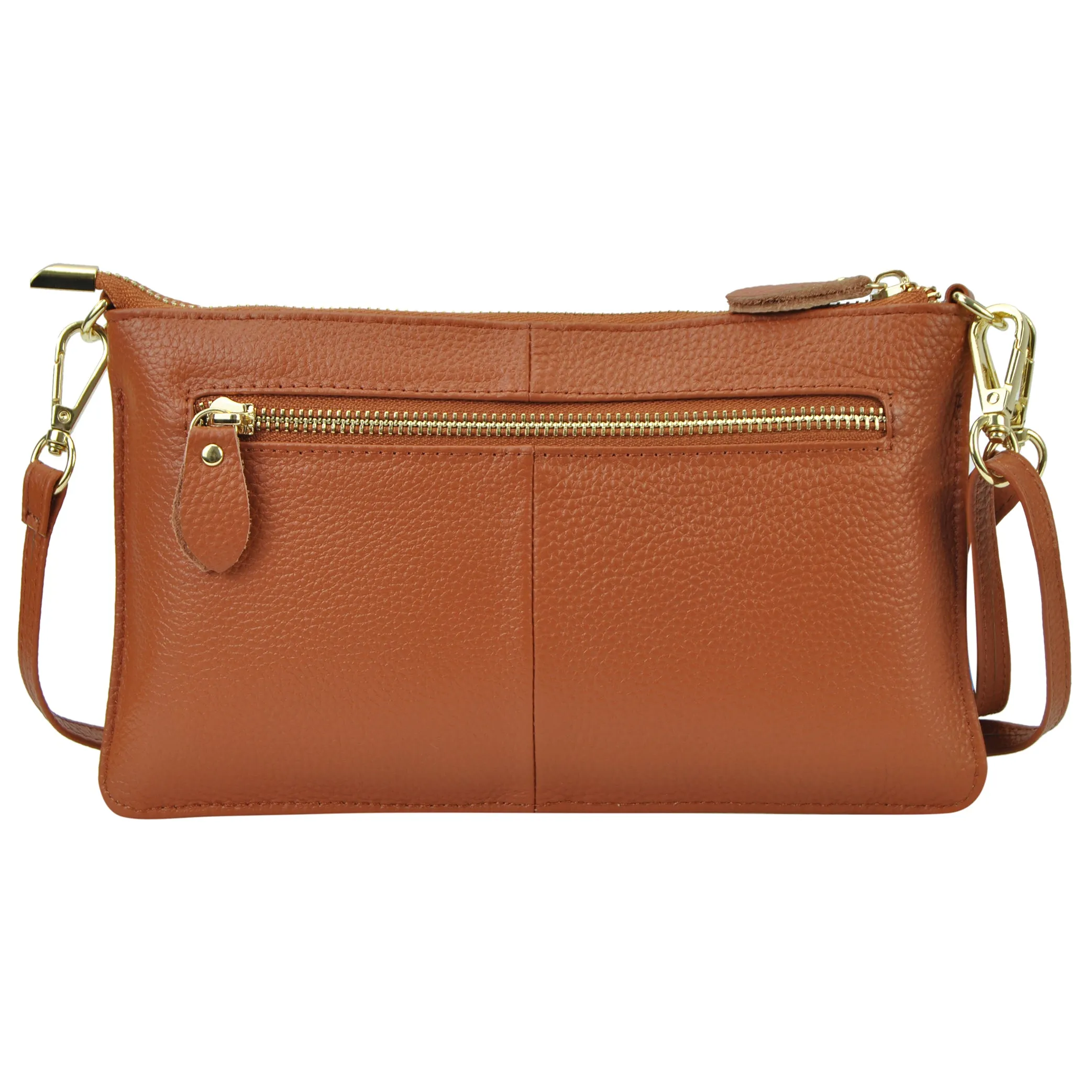 Light Brown NGIL Genuine Leather Wristlet Crossbody Bag