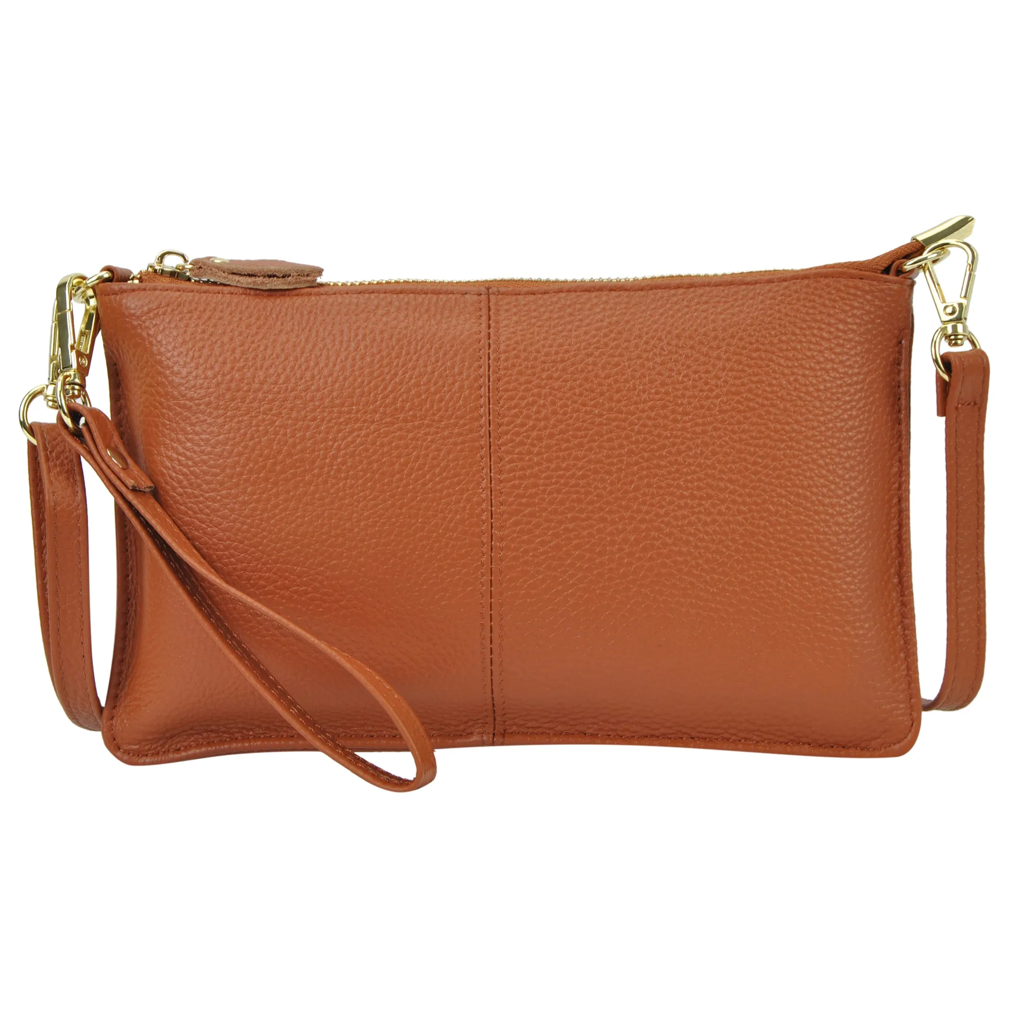 Light Brown NGIL Genuine Leather Wristlet Crossbody Bag