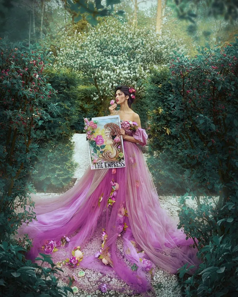 Light Pink Off Shoulder Photo Shoot Evening Dress 3D Flowers