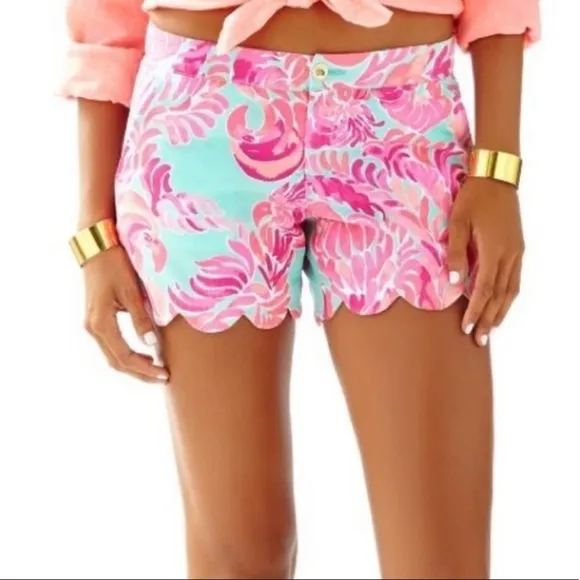 😁Lilly Pulitzer Lovebirds Buttercup Shorts-4