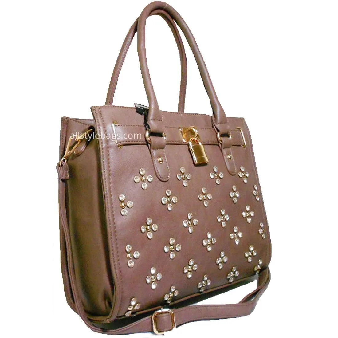 LOEM Shoulder bag handbag Tote Designer inspired Rhinestone Studs F17E