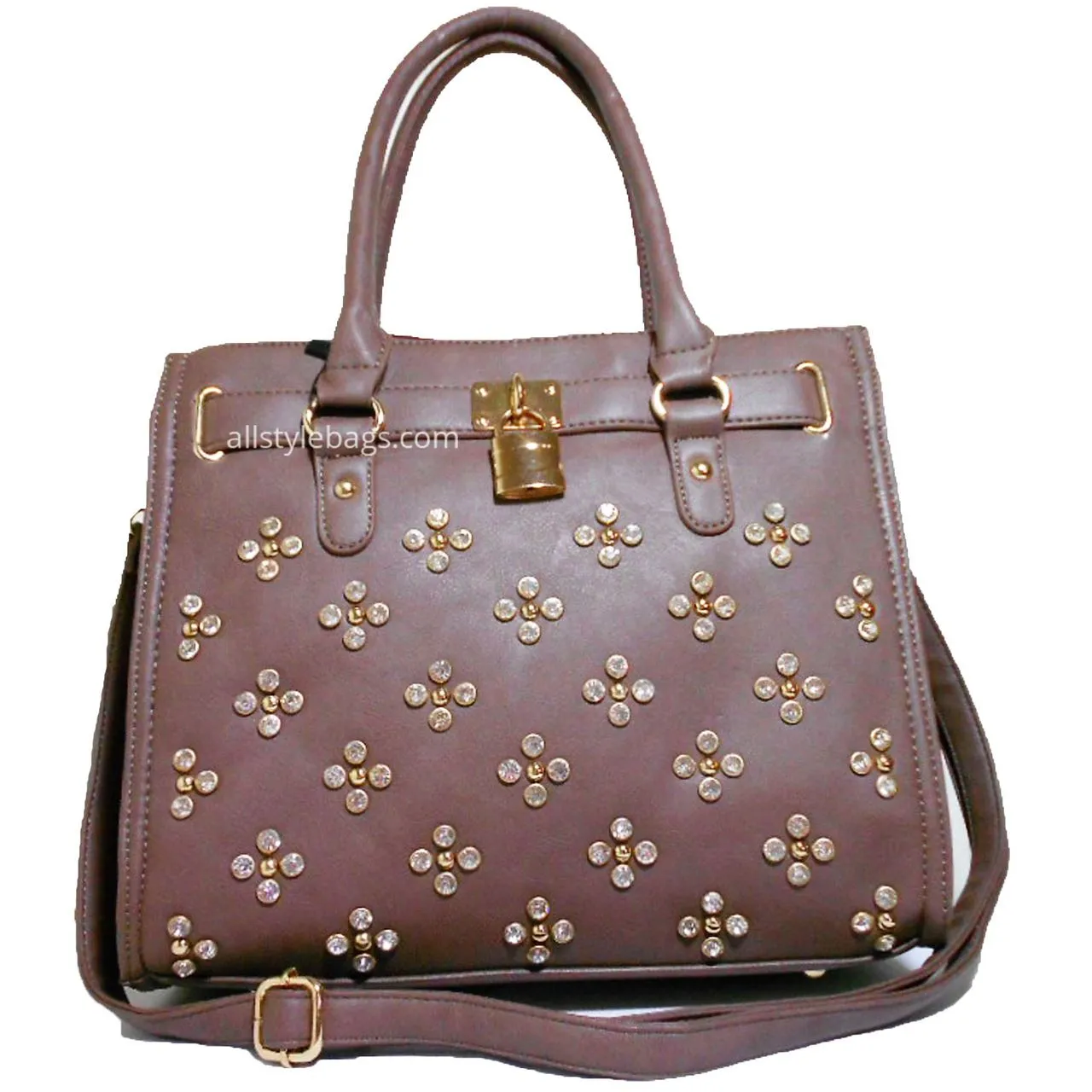 LOEM Shoulder bag handbag Tote Designer inspired Rhinestone Studs F17E