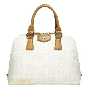LOEM signature Print trapezoid shoulder Bag handbag Ivy beige golden brand