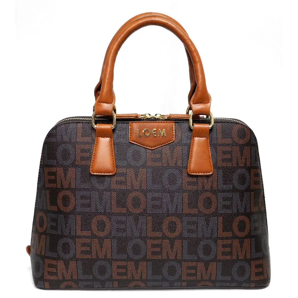 LOEM signature Print trapezoid shoulder Bag handbag Ivy beige golden brand