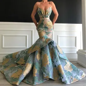 Long Elegant Arabic Women Evening Dress