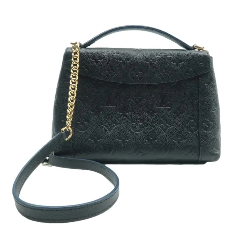 LOUIS VUITTON Blanche BB Empreinte Leather Shoulder Bag Black