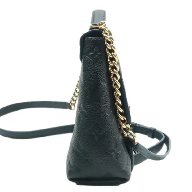 LOUIS VUITTON Blanche BB Empreinte Leather Shoulder Bag Black