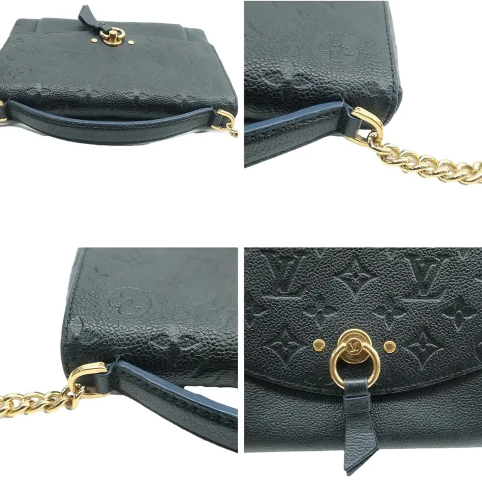 LOUIS VUITTON Blanche BB Empreinte Leather Shoulder Bag Black