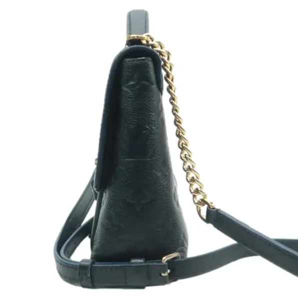 LOUIS VUITTON Blanche BB Empreinte Leather Shoulder Bag Black