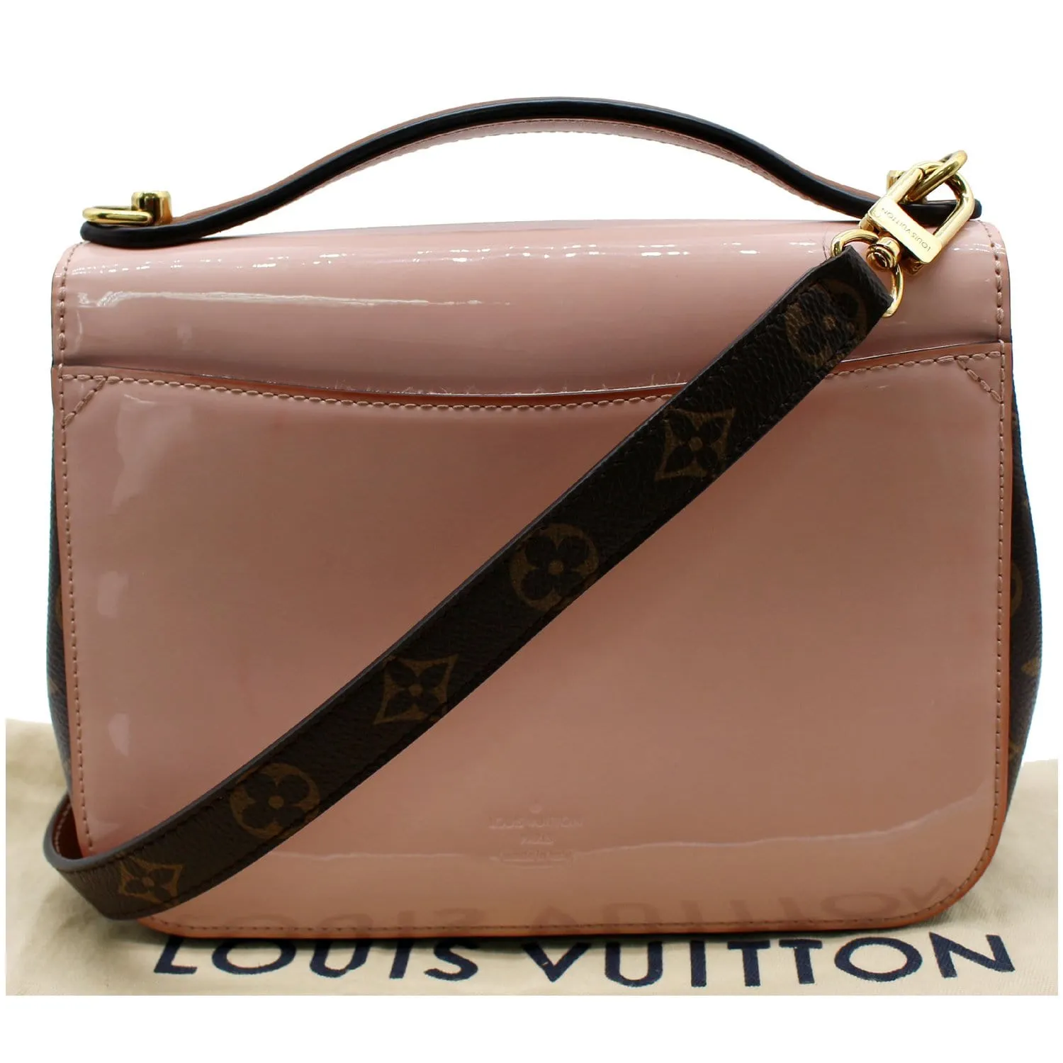 LOUIS VUITTON Cherrywood BB Patent Leather Shoulder Bag Rose Ballerine - 25% OFF