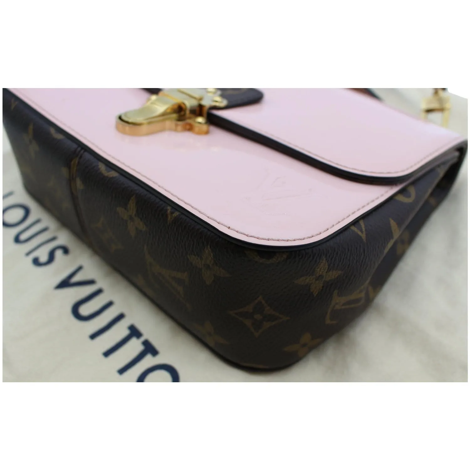 LOUIS VUITTON Cherrywood BB Patent Leather Shoulder Bag Rose Ballerine - 25% OFF