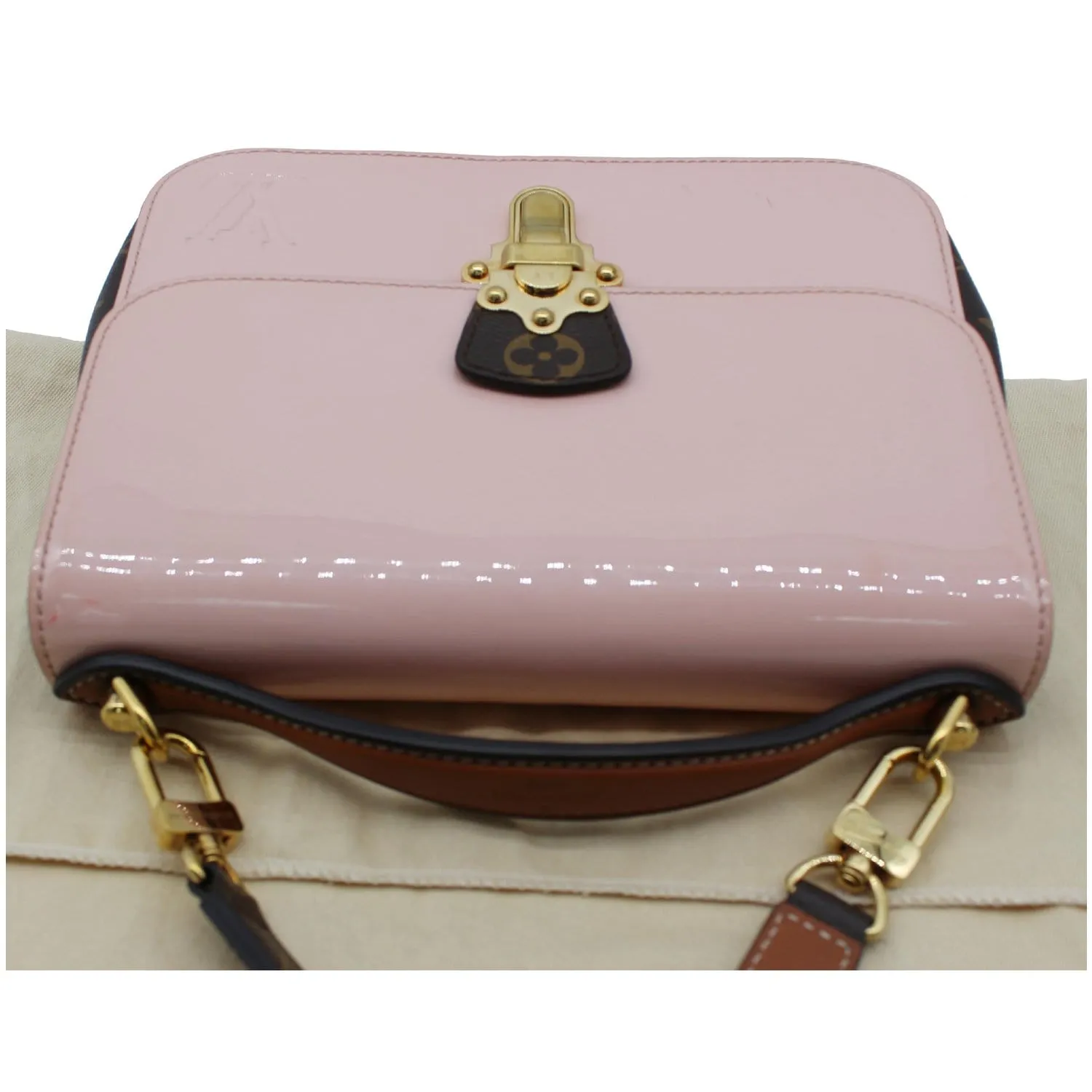 LOUIS VUITTON Cherrywood BB Patent Leather Shoulder Bag Rose Ballerine - 25% OFF