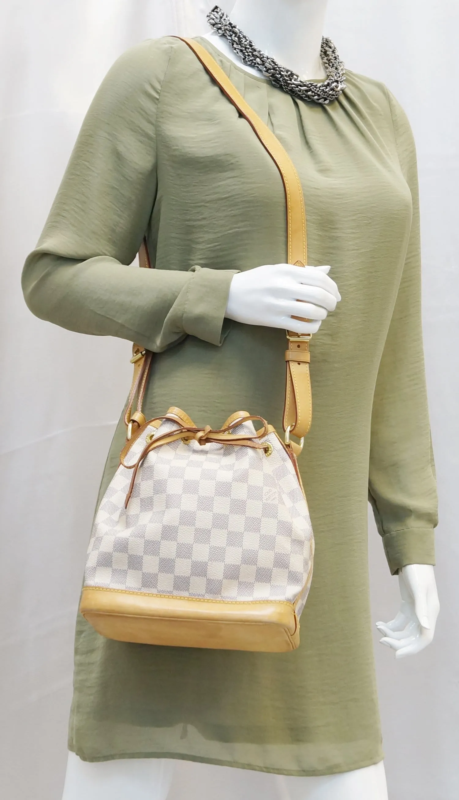 LOUIS VUITTON Damier Azur Canvas Noe BB Shoulder Crossbody Bag