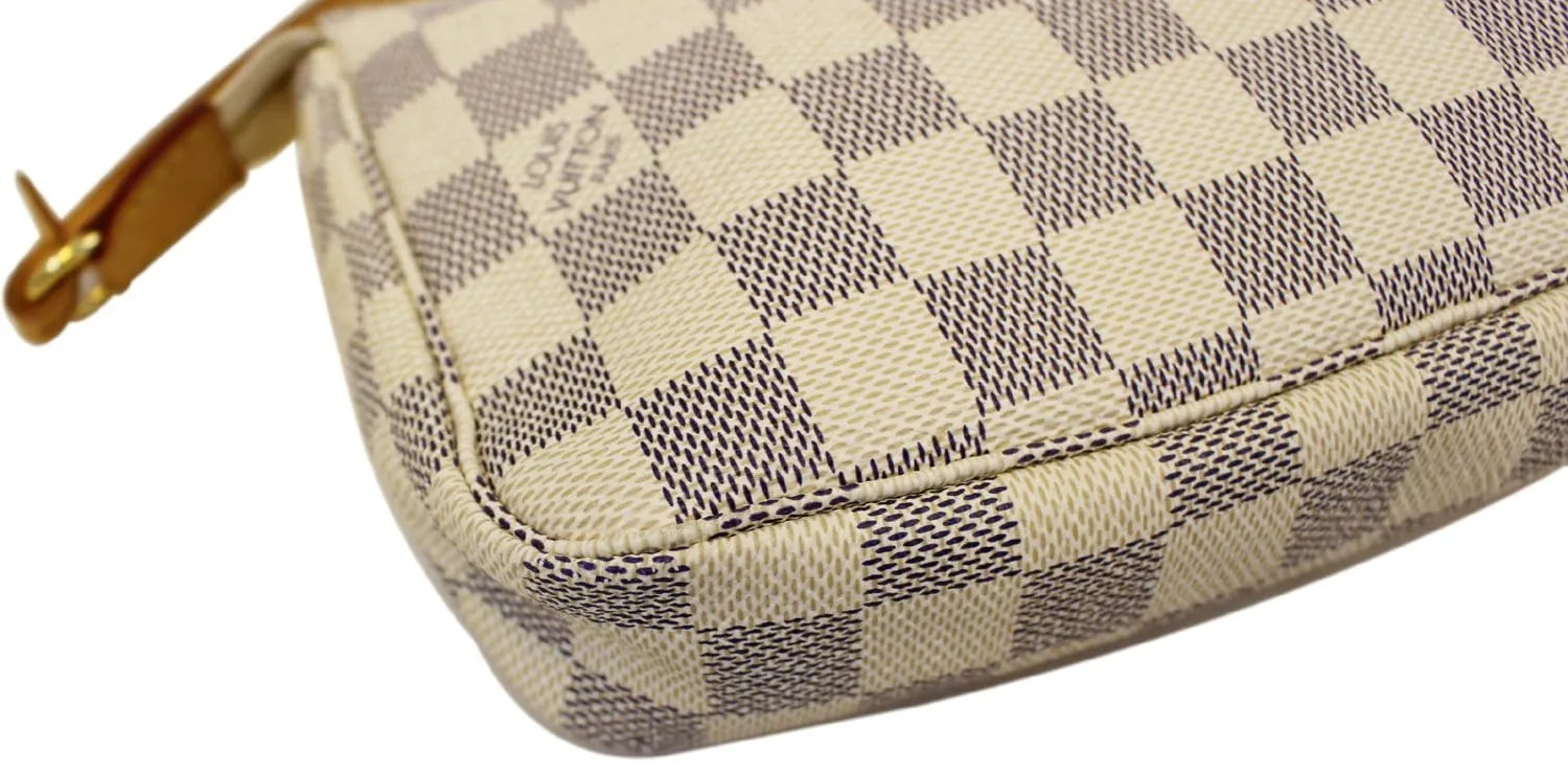 LOUIS VUITTON Damier Azur White Pochette Accessoires Pouch
