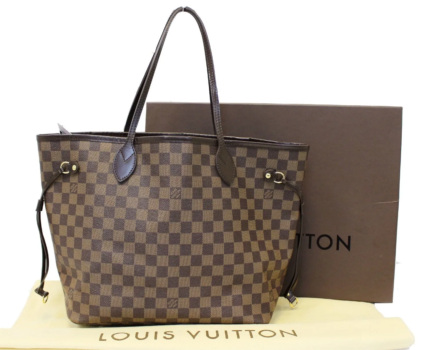 LOUIS VUITTON Damier Ebene Neverfull MM Shoulder Bag