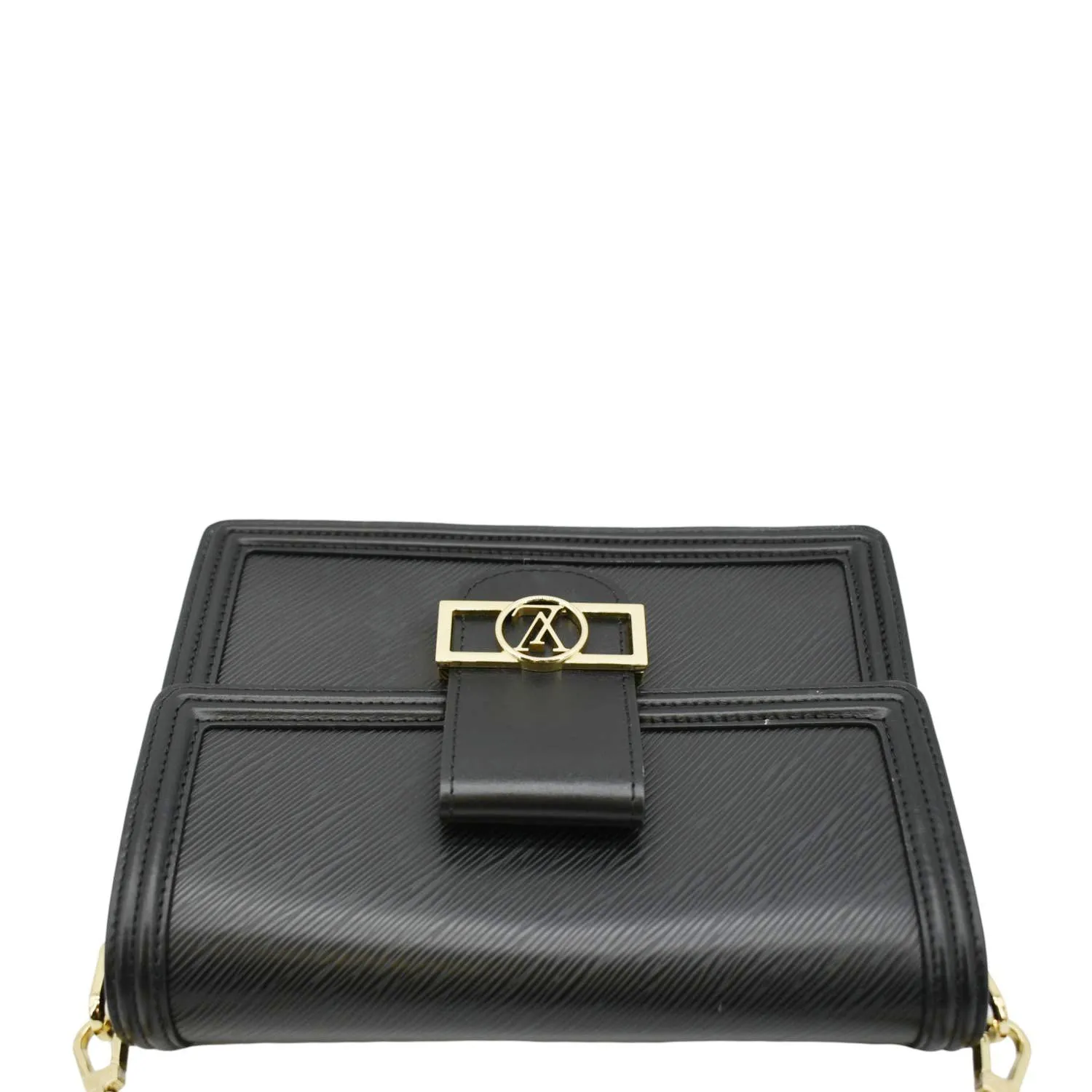 LOUIS VUITTON Dauphine MM Epi Leather Shoulder Bag Black