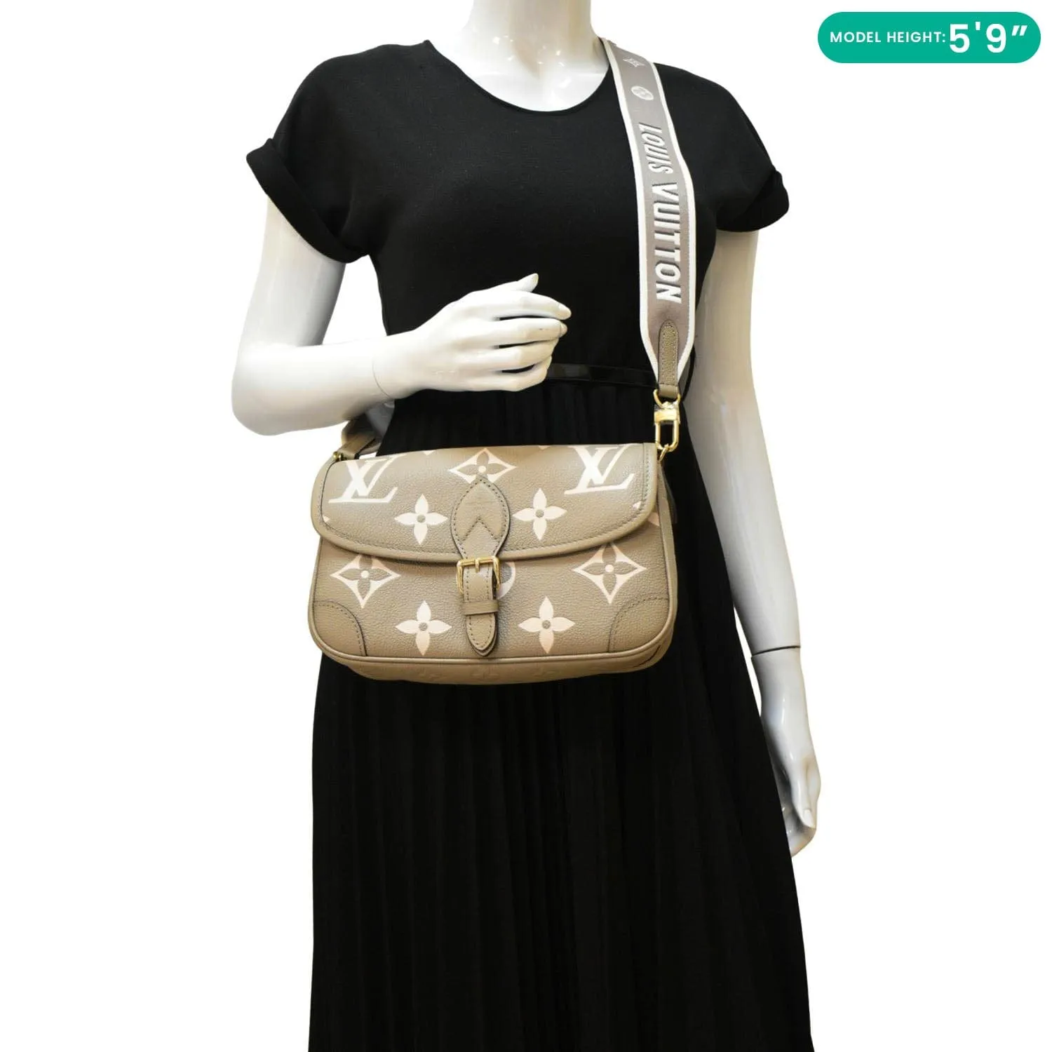 LOUIS VUITTON Diane Empreinte Monogram Leather Shoulder Bag Bicolor