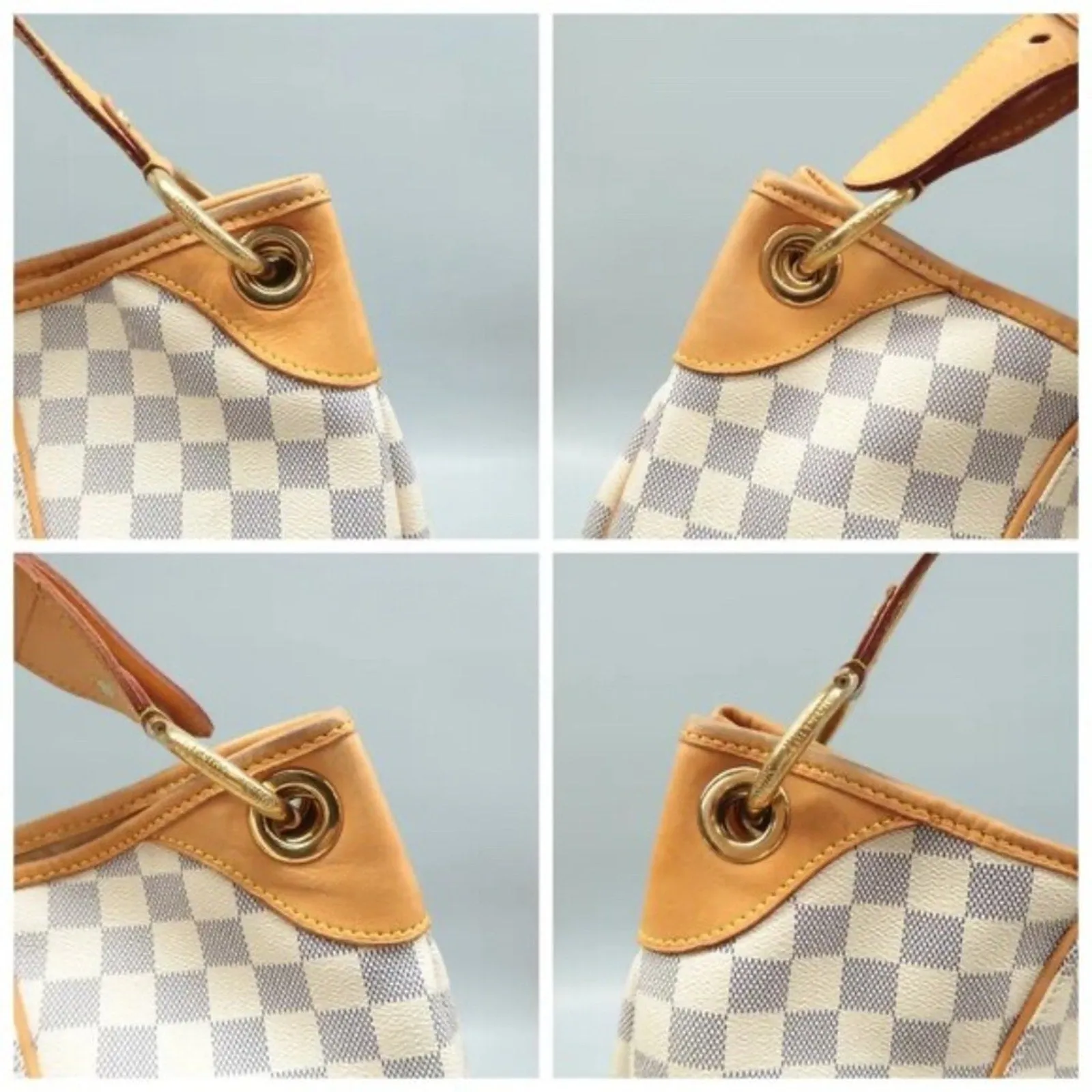 Louis Vuitton Galliera GM White Damier Azur Canvas Shoulder Bag