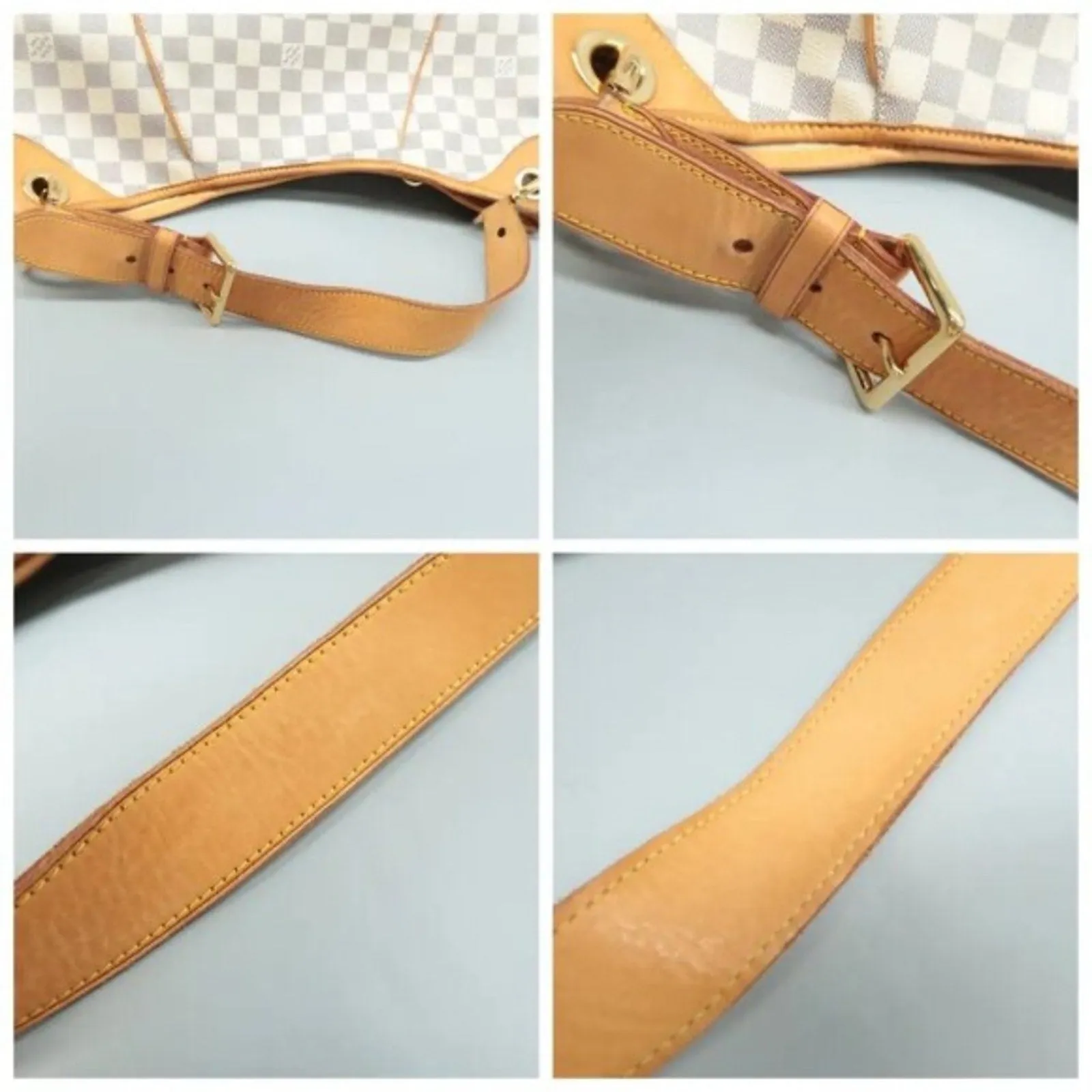 Louis Vuitton Galliera GM White Damier Azur Canvas Shoulder Bag