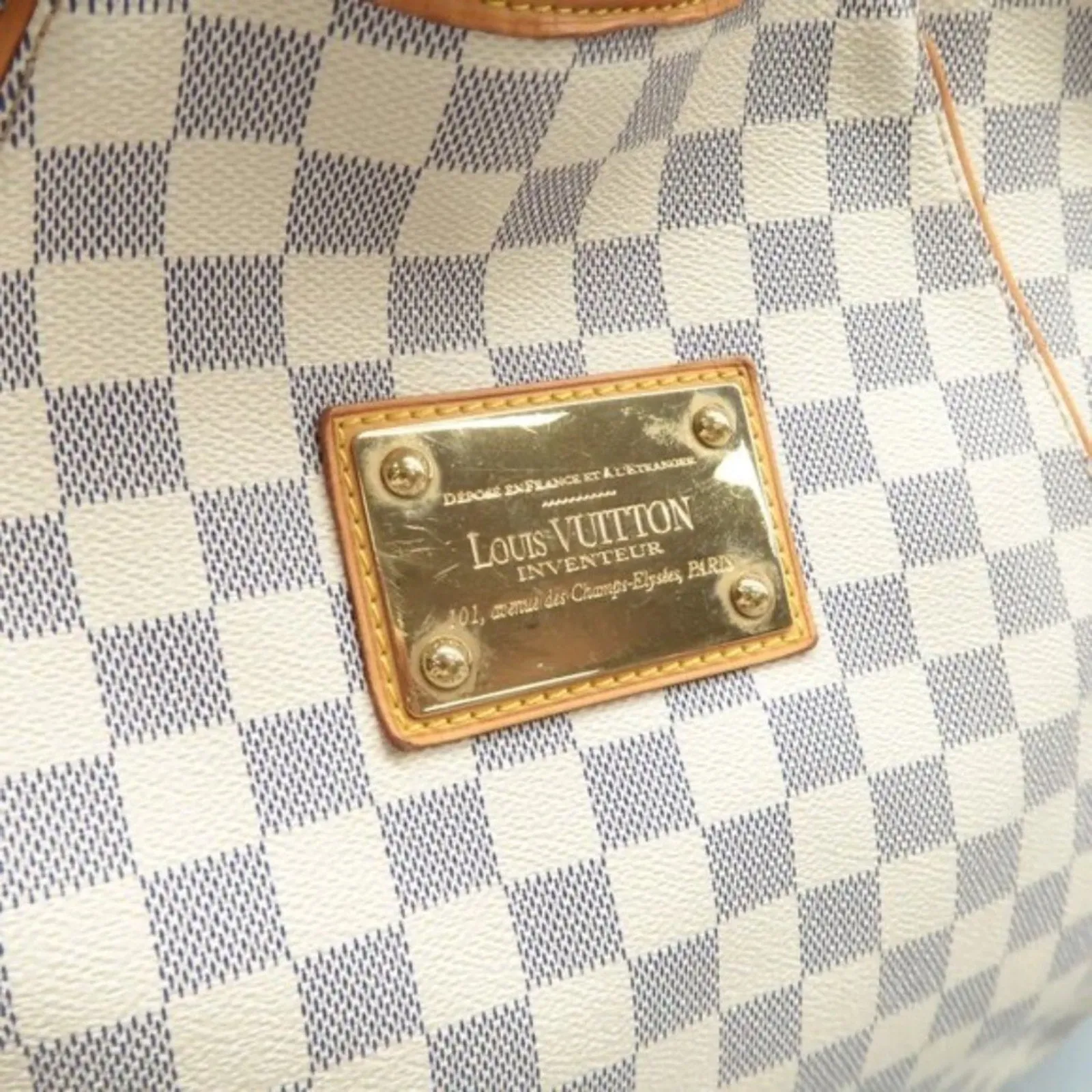 Louis Vuitton Galliera GM White Damier Azur Canvas Shoulder Bag