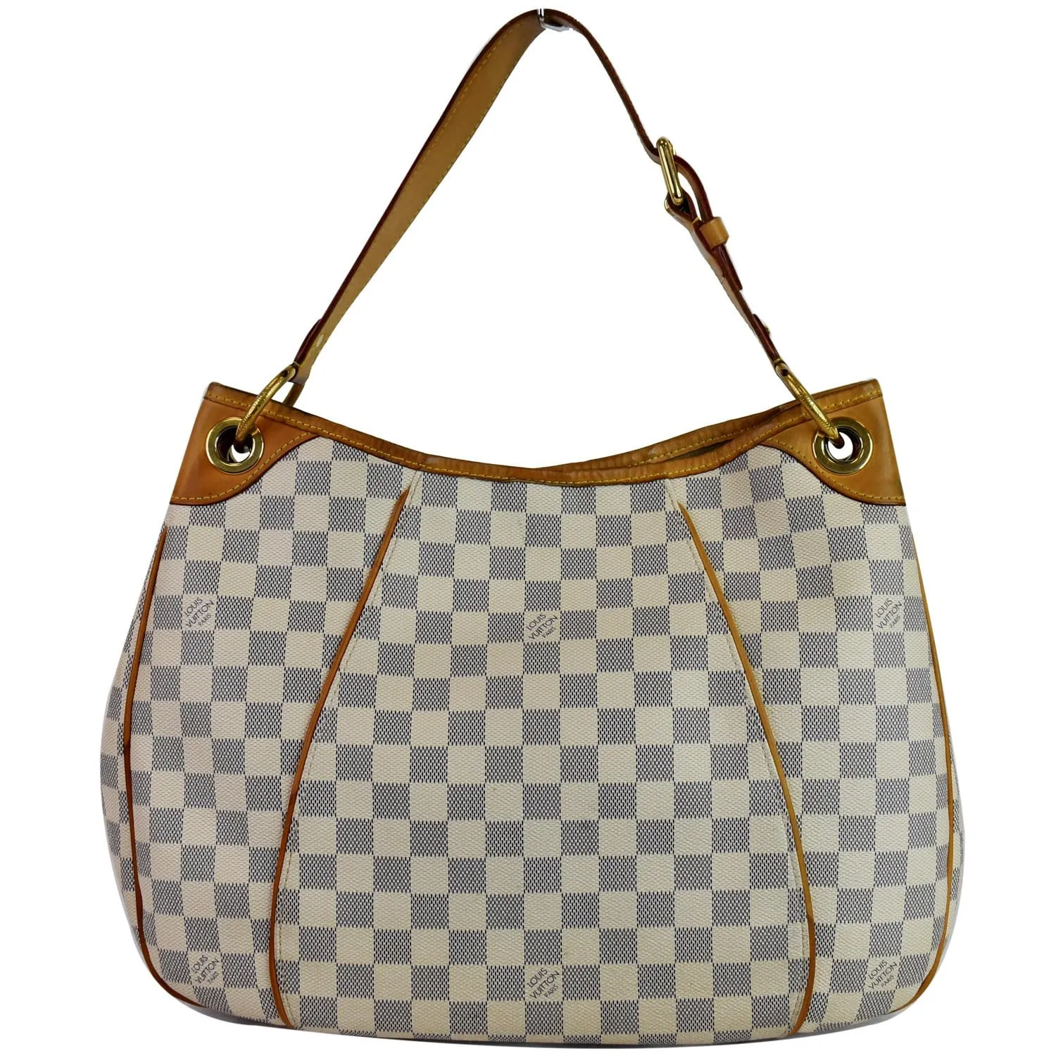 LOUIS VUITTON Galliera PM Damier Azur Shoulder Bag White