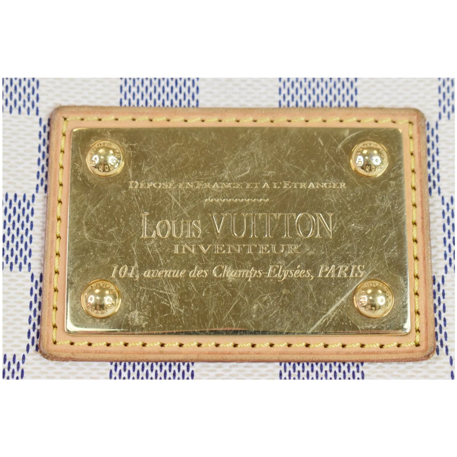 LOUIS VUITTON Galliera PM Damier Azur Shoulder Bag White