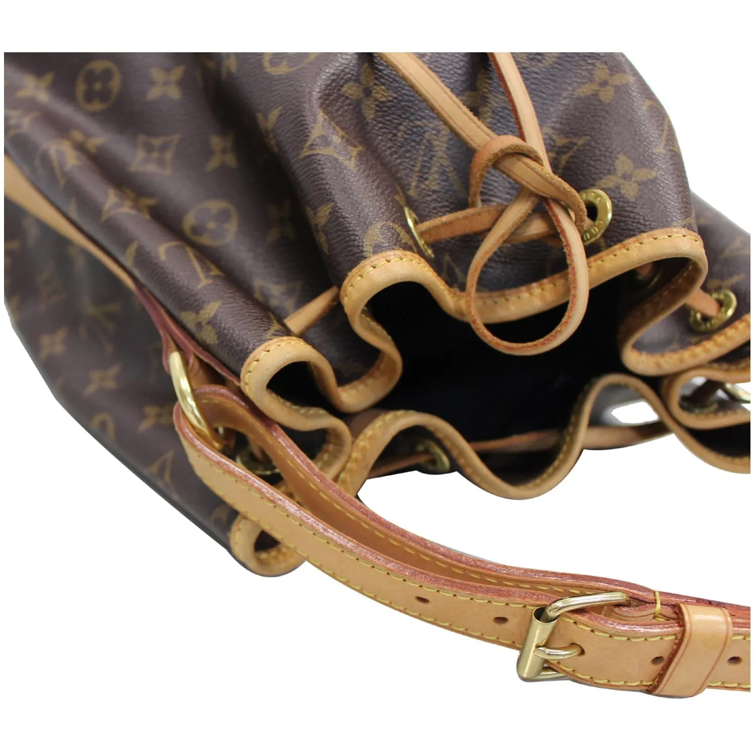 LOUIS VUITTON Large Noe Monogram Canvas Shoulder Bag Brown