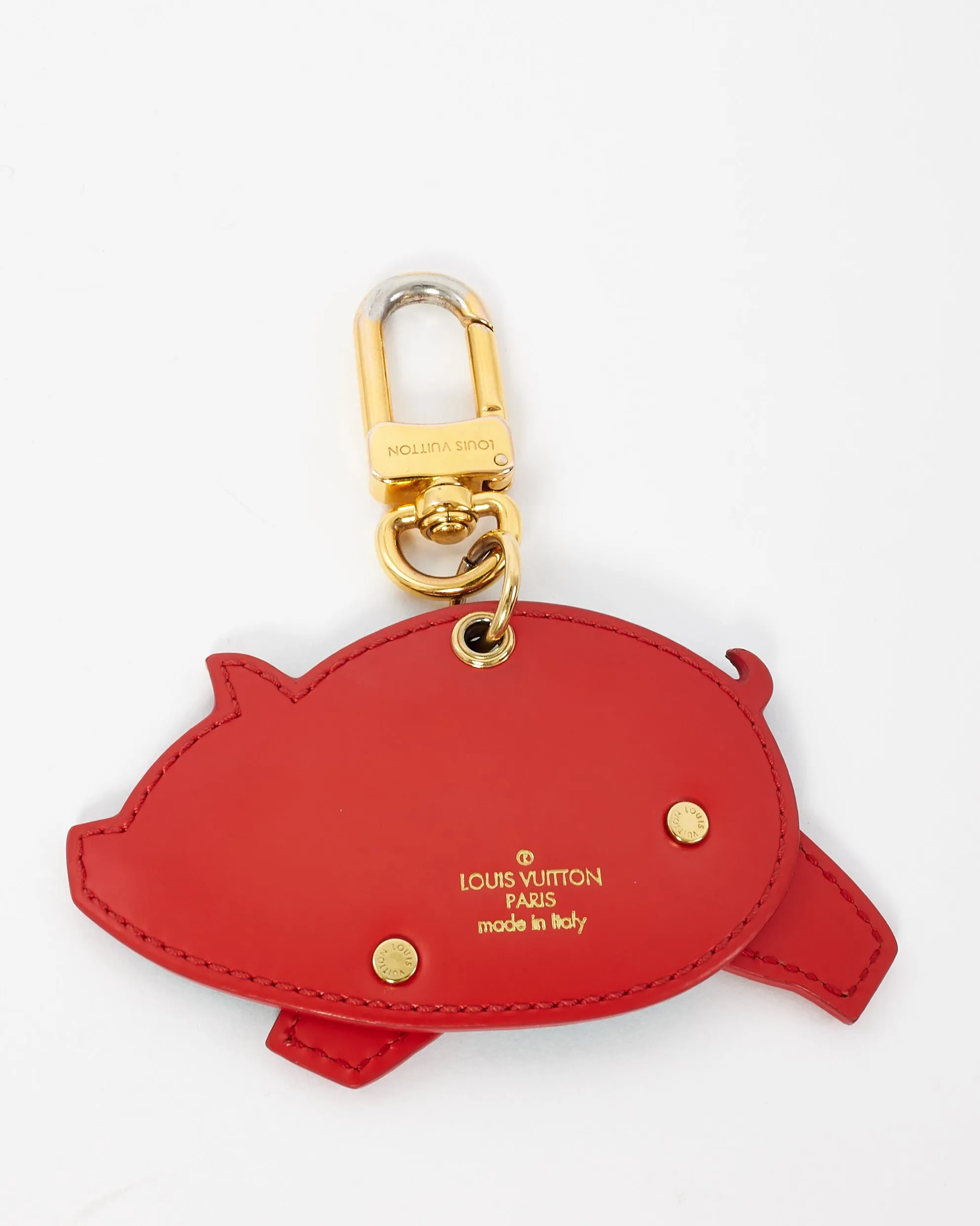 Louis Vuitton Monogram Canvas & Red Pig Bag Charm